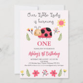 Niedlich Red Black Our Little Ladybug 1. Geburtsta Einladung (Vorderseite)