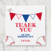 Niedlich Red Blue Baseball Ball Flag Danke Geschenkanhänger (Vorderseite)