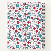 Niedlich Red Blue Medical Pattern Nurse Mit Monogr Notizblock (Rückseite)