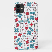 Niedlich Red Blue Nurse Doctern Pattern Case-Mate iPhone Hülle (Rückseite)