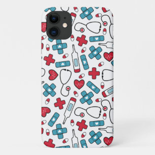 Niedlich Red Blue Nurse Doctern Pattern Case-Mate iPhone Hülle