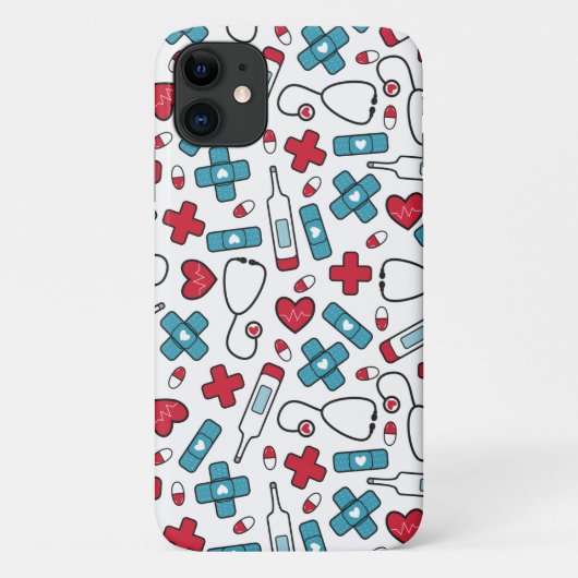 Niedlich Red Blue Nurse Doctern Pattern Case-Mate iPhone Hülle (Rückseite)