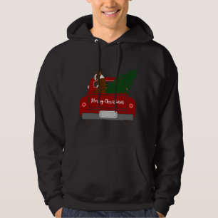 Niedlich Red Boston Terrier - Retro Weihnachten Hoodie