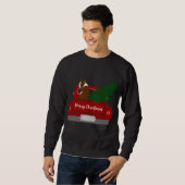 Niedlich Red Boston Terrier - Retro Weihnachten Sweatshirt (Vorne ganz)