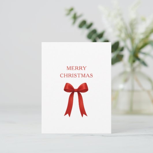 Niedlich Red Bow Frohe Weihnachten (Stehend Vorderseite)