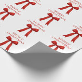 Niedlich Red Bow Frohe Weihnachten Geschenkpapier (Ecke)