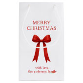 Niedlich Red Bow Frohe Weihnachten Kleine Geschenktüte (Rückseite)