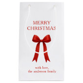 Niedlich Red Bow Frohe Weihnachten Kleine Geschenktüte (Vorderseite)