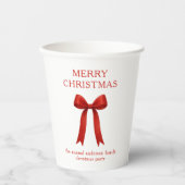 Niedlich Red Bow Frohe Weihnachten Pappbecher (Vorderseite)