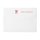 Niedlich Red Bow Frohe Weihnachts-Rücksendeadresse (Rückseite)