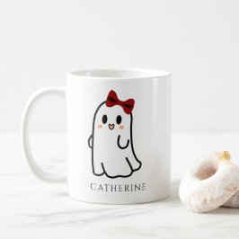 Niedlich Red Bow Halloween Ghost Girly Kaffeetasse