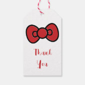 Niedlich Red Bow Whimsical Geschenkanhänger (Rückseite)