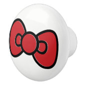Niedlich Red Bow Whimsical Keramikknauf (Rechts)