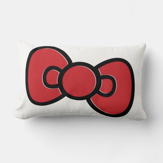 Niedlich Red Bow Whimsical Lendenkissen (Vorderseite)