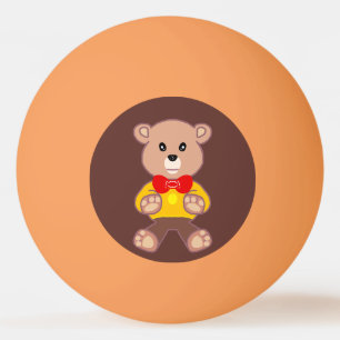 Niedlich Red Bowtie Beige Teddy Bear Brown Tischtennisball