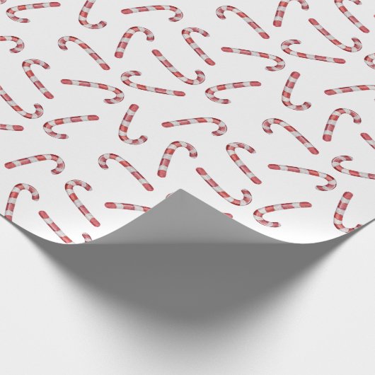 Niedlich Red Candy Cane Vintage Geschenkpapier (Ecke)