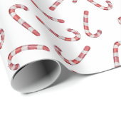Niedlich Red Candy Cane Vintage Geschenkpapier (Rolleneckpunkt)