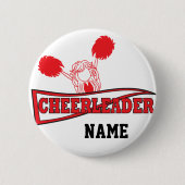 Niedlich Red Cheerleader Girl | DIY Name Button (Vorderseite)