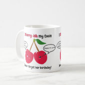 Niedlich Red Cherry Kawaii Twins Birthday Kaffeetasse (Vorderseite Links)
