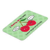 Niedlich Red Cherry Kawaii Twins Birthday Magnet (Linke Seite)