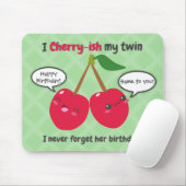 Niedlich Red Cherry Kawaii Twins Birthday Mousepad (Mit Mouse)