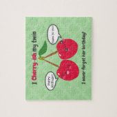 Niedlich Red Cherry Kawaii Twins Birthday Puzzle (Vertikal)