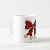 Niedlich Red Christmas Coquette Bow Weihnachtsfeie Kaffeetasse (Vorderseite Links)