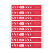 Niedlich Red Christmas Gemusterte Adresse (Bogen)