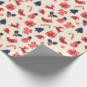 Niedlich Red Christmas Geschenkpapier (Ecke)