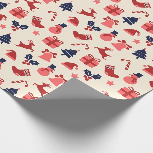 Niedlich Red Christmas Geschenkpapier (Ecke)