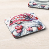 Niedlich Red Christmas Gnome Getränkeuntersetzer (Linke Seite)