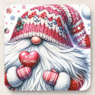 Niedlich Red Christmas Gnome Getränkeuntersetzer