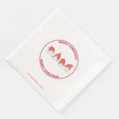 Niedlich Red Christmas Kawaii Cat Serviette (Ecke)