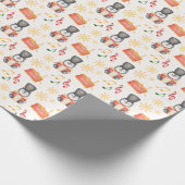 Niedlich Red Christmas Nutcracker Pinguin Geschenkpapier (Ecke)