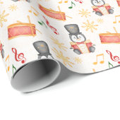 Niedlich Red Christmas Nutcracker Pinguin Geschenkpapier (Rolleneckpunkt)