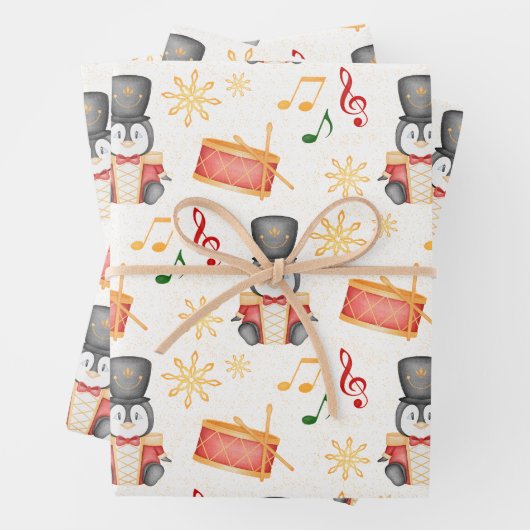 Niedlich Red Christmas Nutcracker Pinguin Geschenkpapier Set (Beispiel)