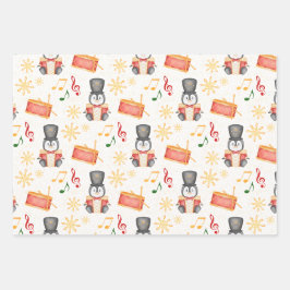 Niedlich Red Christmas Nutcracker Pinguin Geschenkpapier Set