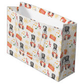 Niedlich Red Christmas Nutcracker Pinguin Große Geschenktüte (Vorderseite Schrägansicht)