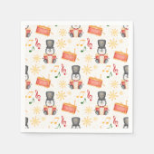 Niedlich Red Christmas Nutcracker Pinguin Serviette (Vorderseite)