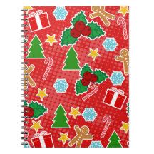 Niedlich Red Christmas Pattern Notebook