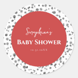 Niedlich Red Dalmatiner Baby Dusche Runder Aufkleber