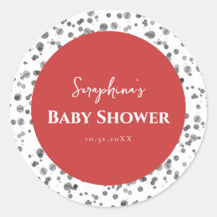 Niedlich Red Dalmatiner Baby Dusche Runder Aufkleber