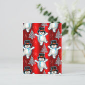 Niedlich Red Dancing Snowmen Weihnachten (Stehend Vorderseite)