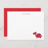 Niedlich Red Dinosaur Kids danke (Vorne/Hinten)