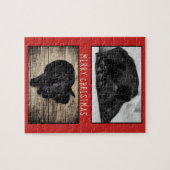 Niedlich Red Dog Welpe 2 Foto Collage Weihnachten Puzzle (Horizontal)