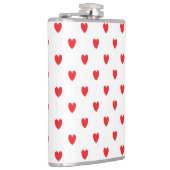 Niedlich Red Doodle Hearts White Classy Elegant 20 Flachmann (Rechts)
