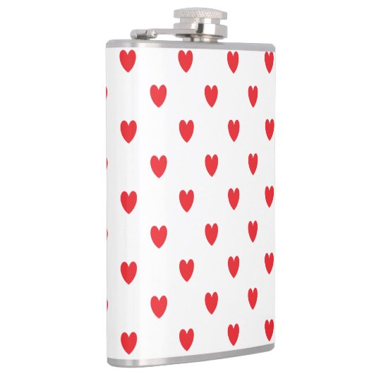 Niedlich Red Doodle Hearts White Classy Elegant 20 Flachmann (Rechts)