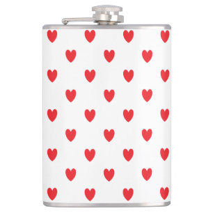 Niedlich Red Doodle Hearts White Classy Elegant 20 Flachmann