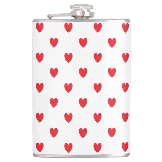 Niedlich Red Doodle Hearts White Classy Elegant 20 Flachmann (Vorderseite)