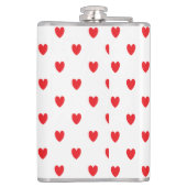 Niedlich Red Doodle Hearts White Classy Elegant 20 Flachmann (Rückseite)